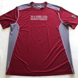 Under Armour Burgundy/Gray Harvard Men's Size XL Activewear Athletic Shirt